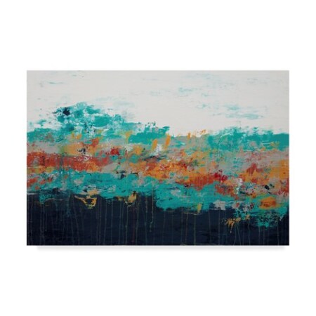Trademark Fine Art Hilary Winfield 'Lithosphere Blue Orange' Canvas Art, 30x47 ALI22932-C3047GG